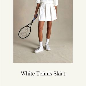 P Johnson - white poplin Kahlo tennis skirt in size small